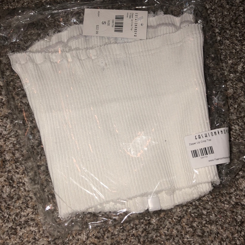 Brand new fashion nova zip up tube top